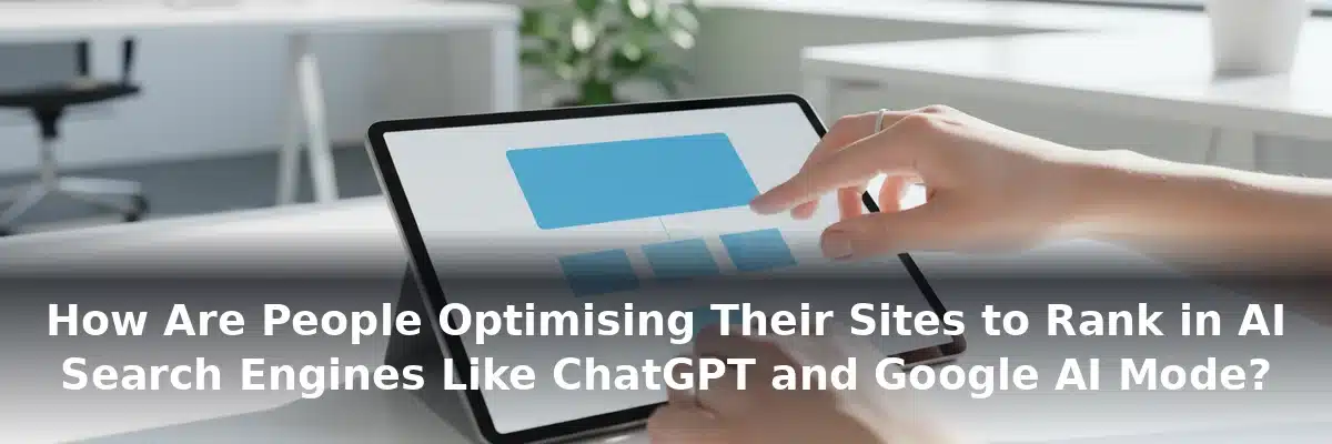 Digital content editor's hands structuring text on a tablet for AI search optimization.