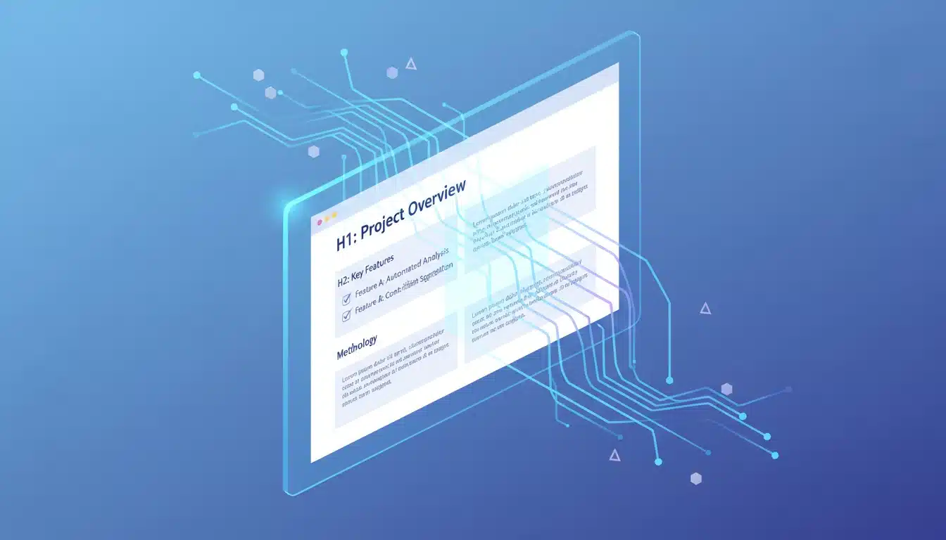 Illustration of AI processing a well-structured web page with clear headings and bullet points.